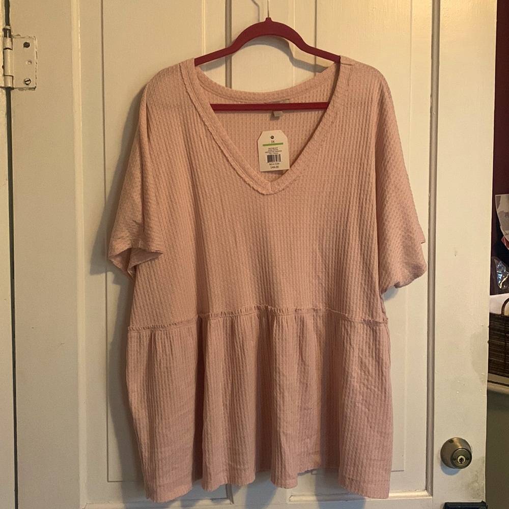 Rose smoke pink top Curvy with trendy bottom tier